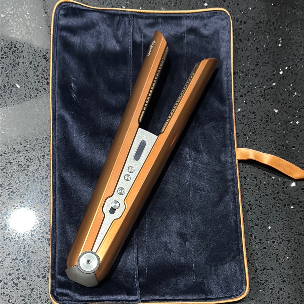 Dyson Copper Hair Straightener with Navy Case